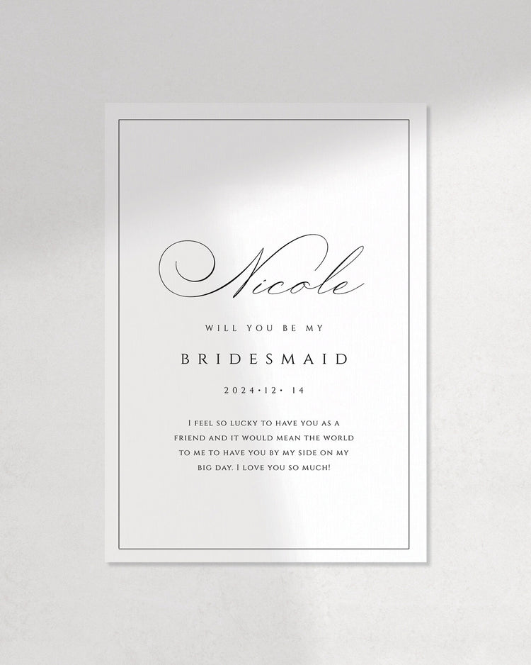 Lile Bridesmaid Proposal Card
