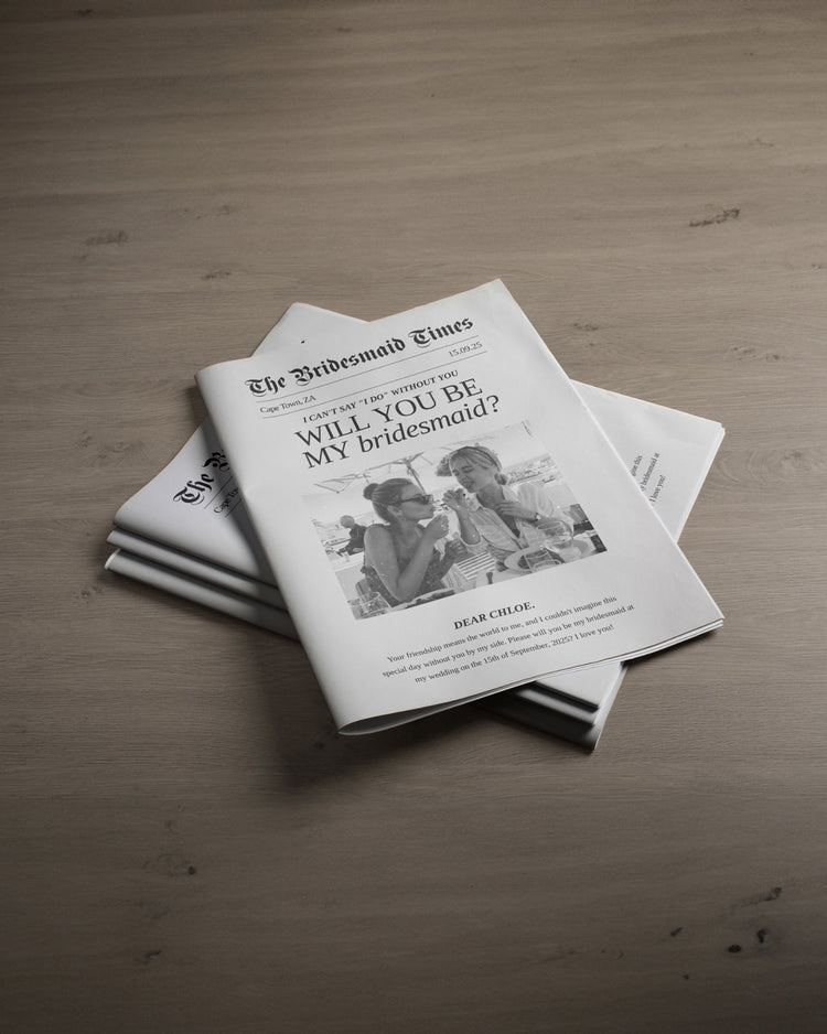 Newspaper Bridesmaid Proposal Card