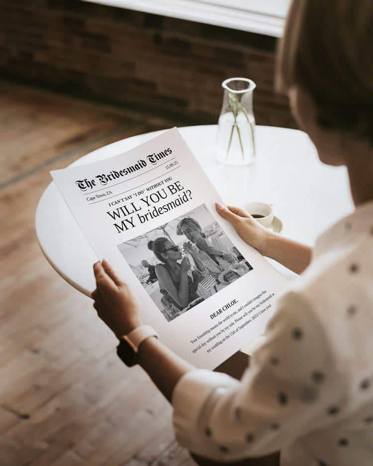 Newspaper Bridesmaid Proposal Card