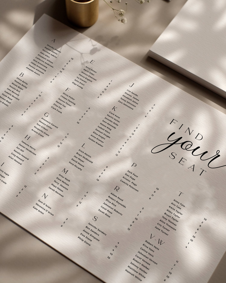 The Abigail Seating Chart