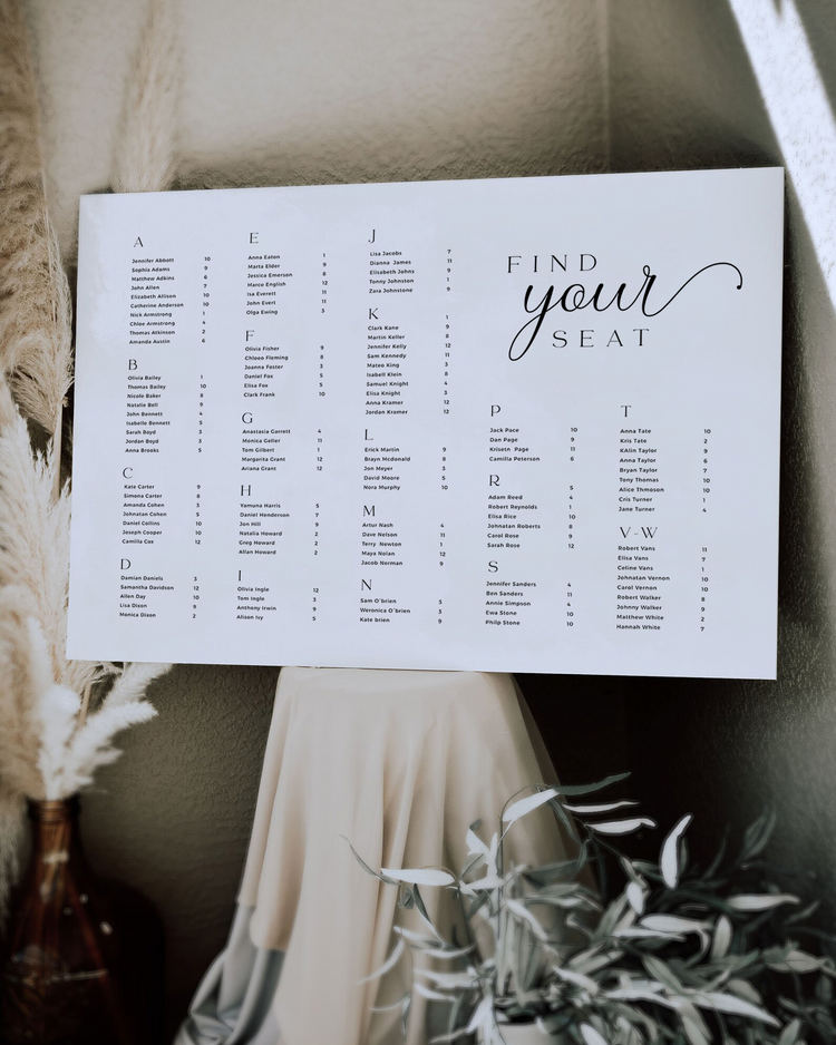 The Abigail Seating Chart