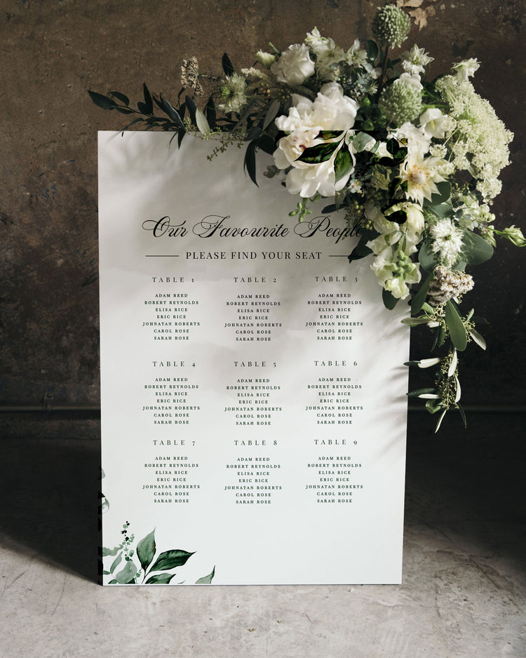 The Evergreen Seating Chart
