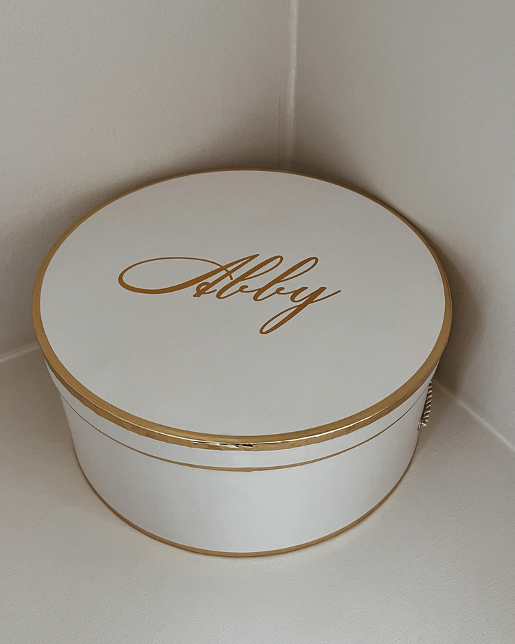 Personalised Gold Hat Box