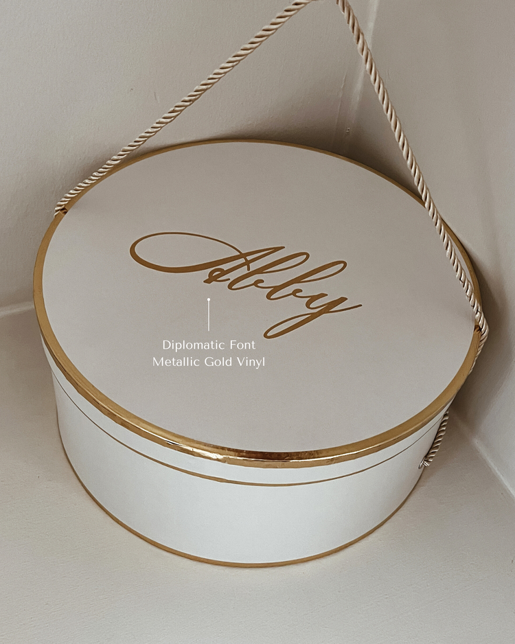 Personalised Gold Hat Box