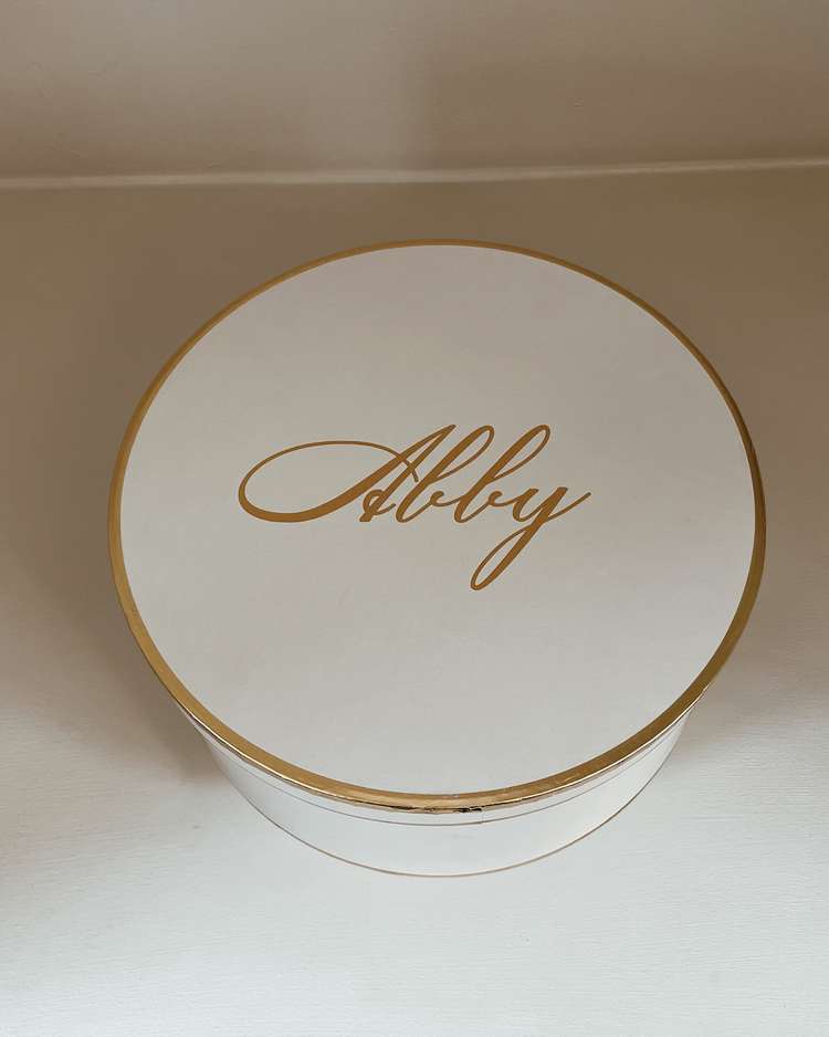 Personalised Gold Hat Box