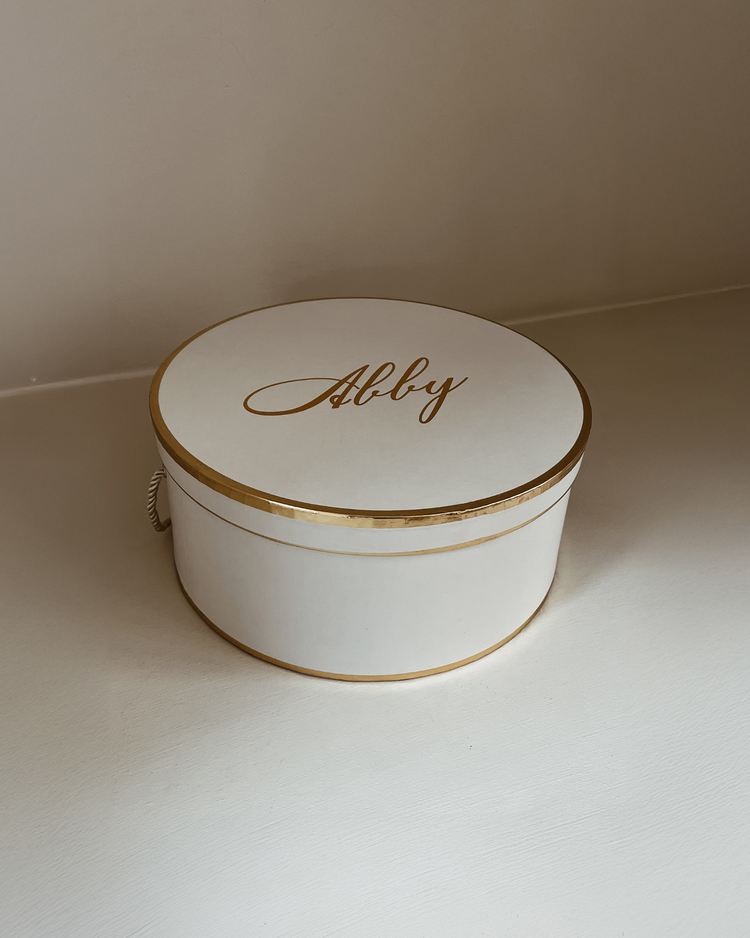 Personalised Gold Hat Box