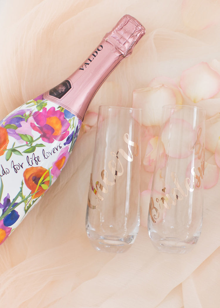 Personalised Stemless Champagne Glasses