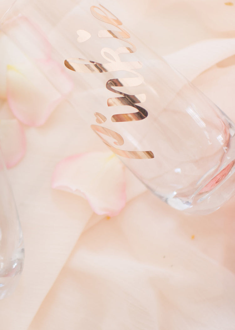 Personalised Stemless Champagne Glasses