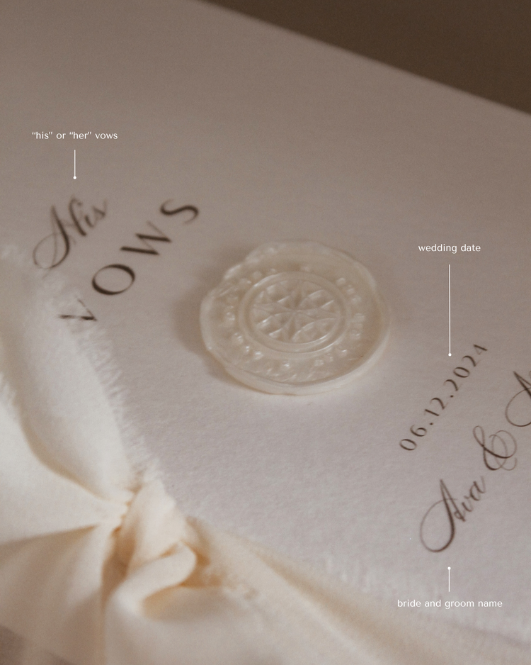 Personalised Wax Seal Wedding Vow Book Set of Two
