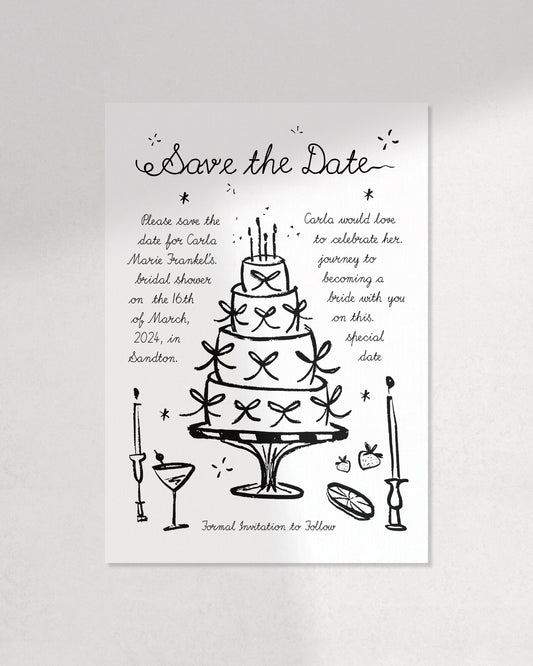 Bella Donna Bridal Shower Save The Date