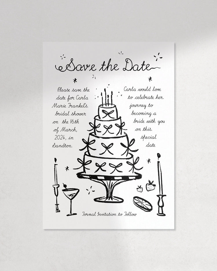 Bella Donna Bridal Shower Save The Date