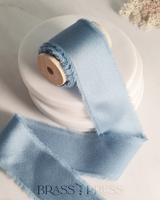 Dusty Blue Silk Ribbon