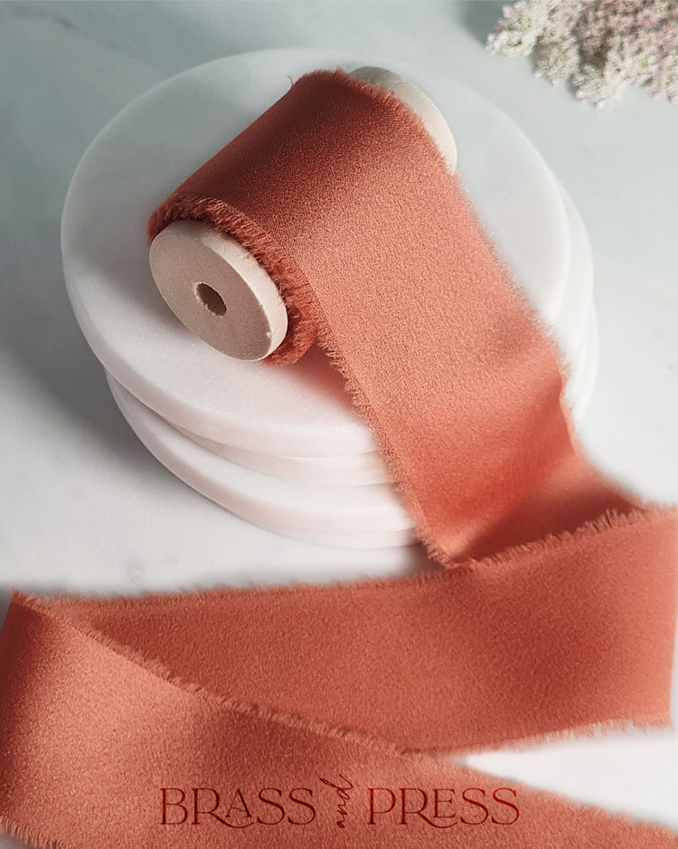 Terracotta Silk Ribbon