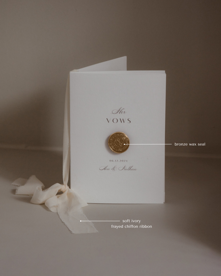 Personalised Wax Seal Wedding Vow Book Set of Two